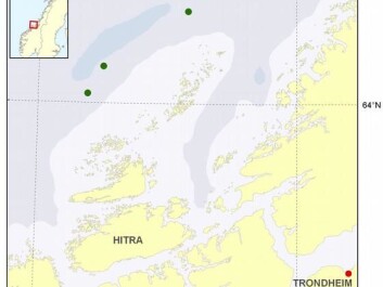 Map showing the three new coral reef localities. (Photo: Kjell Bakkeplass) Map showing the three new coral reef localities. (Photo: Kjell Bakkeplass)