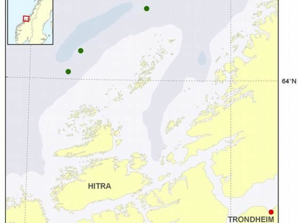 Map showing the three new coral reef localities. (Photo: Kjell Bakkeplass)