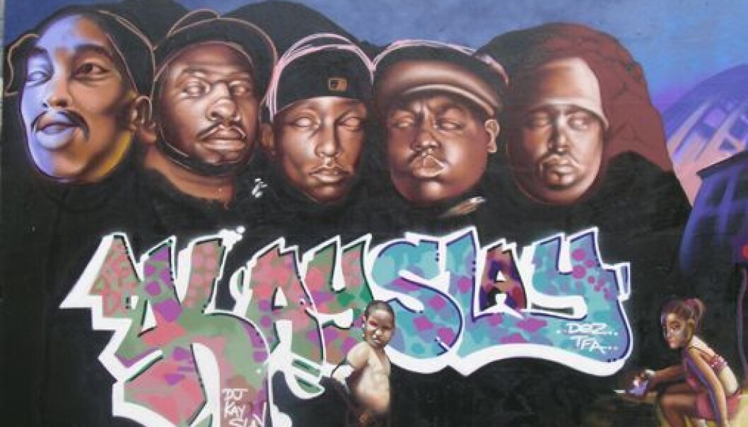 Five dead hip hop artists, based on the Mount Rushmore monument. From the left: 2Pac, Jam Master Jay, Big L, Notorious BIG and Big Pun. The wall was painted by the Ymi Crew. (Photo: Carl Petter Opsahl) Five dead hip hop artists, based on the Mount Rushmore monument. From the left: 2Pac, Jam Master Jay, Big L, Notorious BIG and Big Pun. The wall was painted by the Ymi Crew. (Photo: Carl Petter Opsahl)
