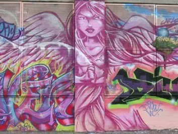 From the Graffiti Hall of Fame in Harlem, New York. The pink angel is taken from a wall that honours female graffiti pioneers, made by some of today’s foremost female artists: TOO FLY, QUEEN ANDREA, FEVER, DIVA, MUCK, DONA and INDIE. The angel was made by TOO FLY.  (Photo: Carl Petter Opsahl)
