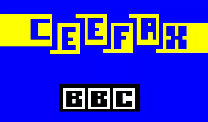 Tidlig ute: BBC startet verdens første tekst-tv, Ceefax, alt i 1974. (Foto: (Grafikk: BBC/Wikimedia Commons))