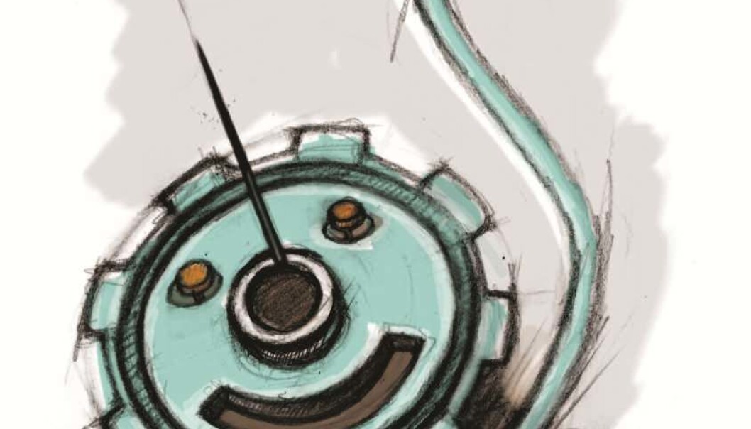 A ball bearing – or a slide bearing around an axle – needs lubricating at all times. (Illustration: Line Halsnes) A ball bearing – or a slide bearing around an axle – needs lubricating at all times. (Illustration: Line Halsnes)