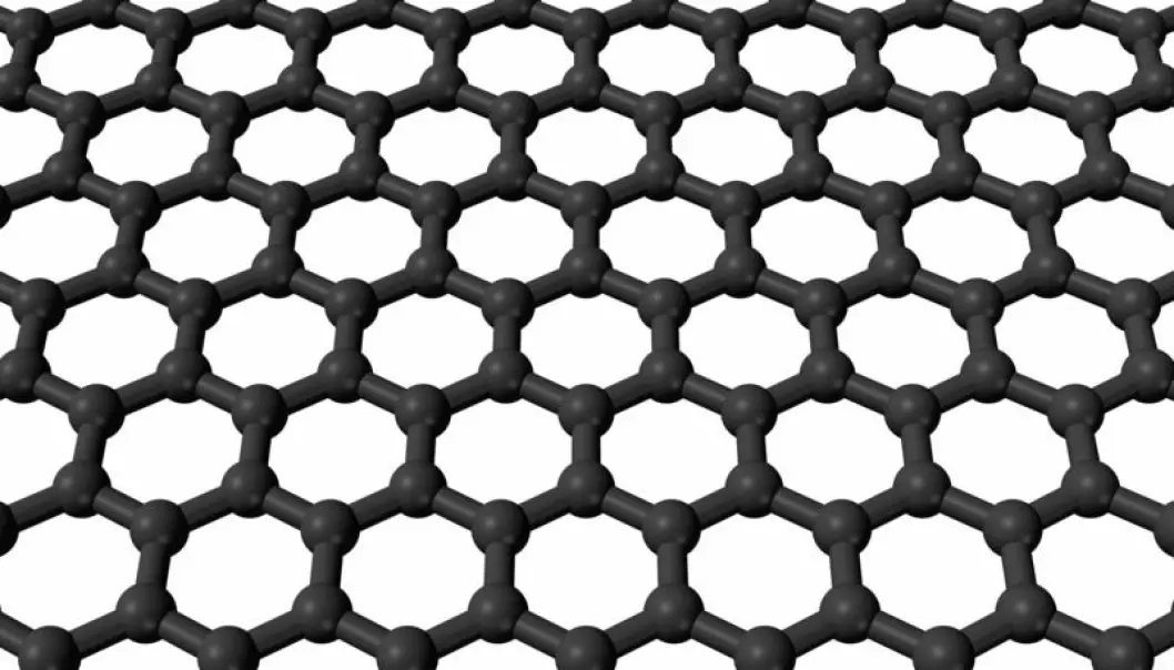 Graphene consists of a single layer of carbon atoms. (Illustration: Wikimedia Commons).