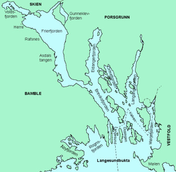 Grenlandsfjordene. (Foto: (Kart: Hallvard Straume, Wikimedia Commons)) Grenlandsfjordene. (Foto: (Kart: Hallvard Straume, Wikimedia Commons))