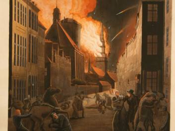 Copenhagen on fire, painted by Christoffer Wilhelm Eckersberg. When the Napoleonic Wars ended, Norway declared independence on 17 May 1814. (Painting of Eckersberg) Copenhagen on fire, painted by Christoffer Wilhelm Eckersberg. When the Napoleonic Wars ended, Norway declared independence on 17 May 1814. (Painting of Eckersberg)