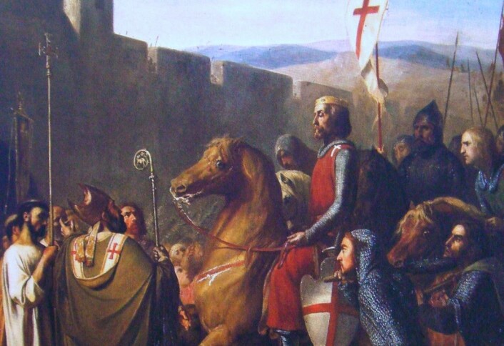 Balduin av Boulogne kommer til Edessa i dagens Tyrkia på vei til Jerusalem. Dette skal ha skjedd i 1098, to år før Balduin ble konge i Jerusalem. Maleriet er fra 1840, og viser et typisk romantisert bilde av korsfarerne. (Bilde: J.Robert-Fleury, "Les Croisades, origines et consequences") Balduin av Boulogne kommer til Edessa i dagens Tyrkia på vei til Jerusalem. Dette skal ha skjedd i 1098, to år før Balduin ble konge i Jerusalem. Maleriet er fra 1840, og viser et typisk romantisert bilde av korsfarerne. (Bilde: J.Robert-Fleury, "Les Croisades, origines et consequences")