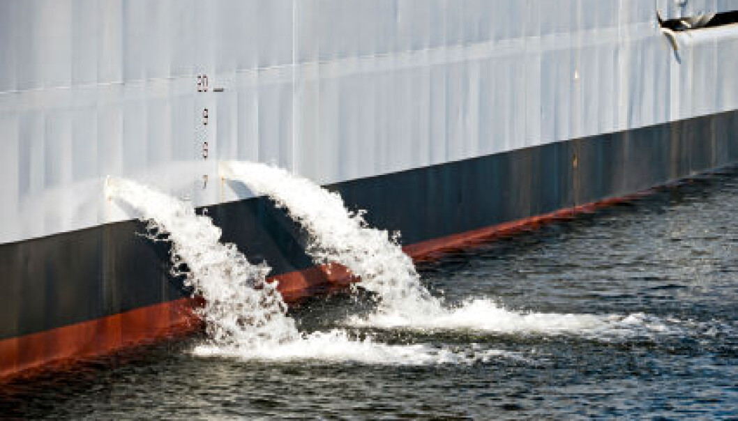 A ship pumps out ballast water when taking on cargo. (Photo: iStockphoto) A ship pumps out ballast water when taking on cargo. (Photo: iStockphoto)