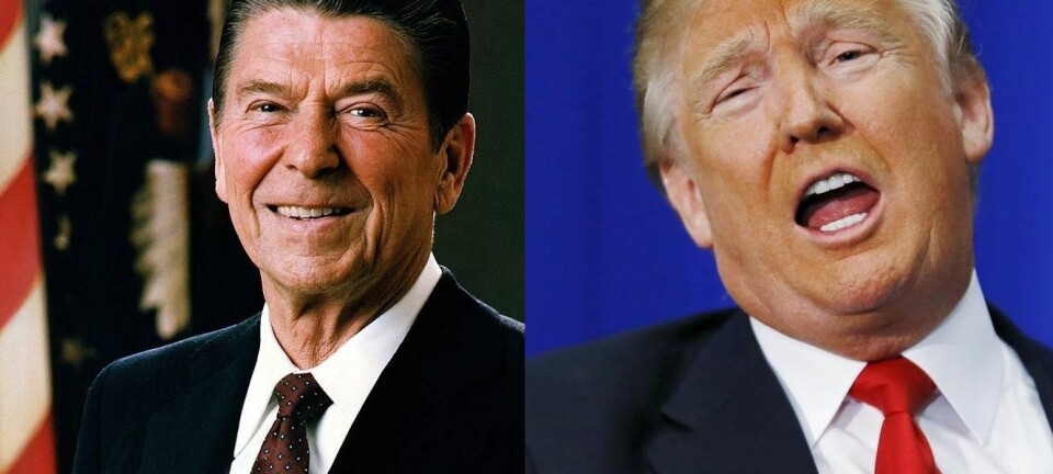 Det er vanlig at republikanske presidentkandidater sammenligner seg med Reagan. Han blir sett på som en sterk leder, og Trump håper å bli det samme, skriver kronikkforfatteren. (Foto: Wikimedia Commons/Scanpix)