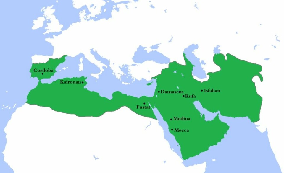 Umajjad-imperiet på sitt største. (Foto: (Bilde: Gabagool/CC BY 3.0))