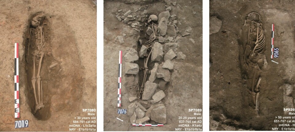 De tre gravene i Nîmes i Sør-Frankrike kan være muslimske, ifølge franske arkeologer. Gravene er fra mellom år 700 og 900.  (Foto: Glaize et al.)