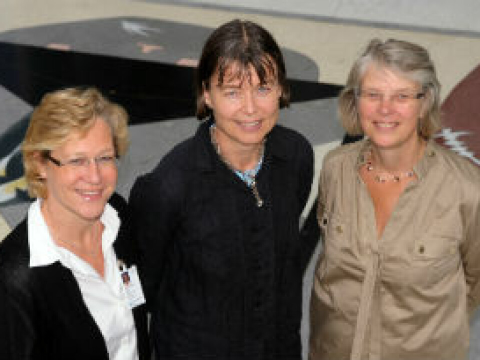 From left, Professor and Senior Consultant Hanne F. Harbo, Professor dr.med. Anne Spurkland and Senior Consultant and PhD Scholar Elisabeth Gulowsen Celius. (Photo: Gunnar F. Lothe, UiO)