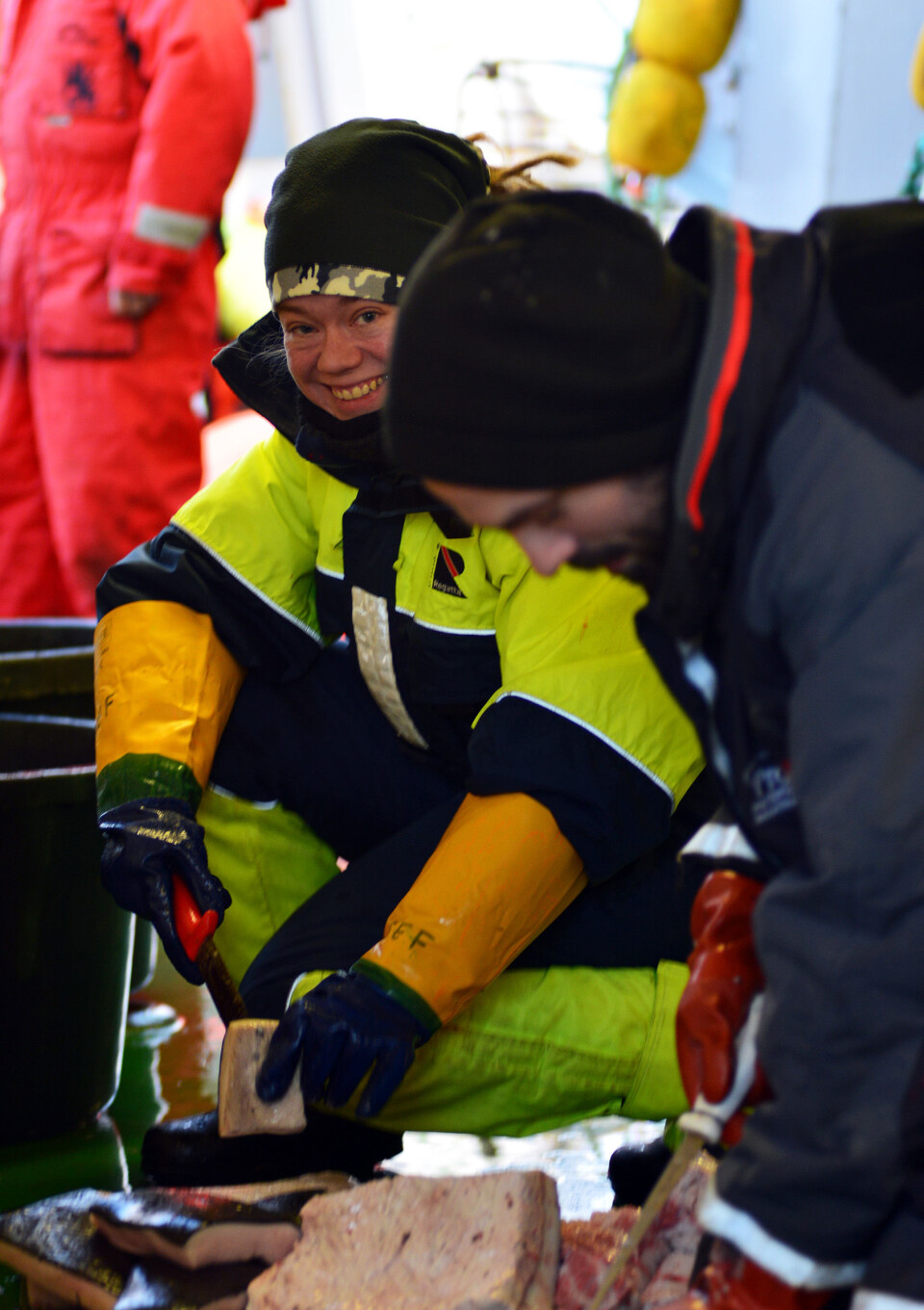 Katja Häkli og Julius Nielsen agner kroker til de neste langlinene (Foto: Kim Præbel)