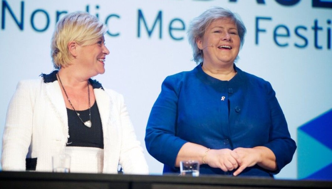 Norway's Prime Minister, Erna Solberg and Minister for Finance, Siv Jensen . (Photo: Eirik Helland Urke, flickr.com) Norway's Prime Minister, Erna Solberg and Minister for Finance, Siv Jensen . (Photo: Eirik Helland Urke, flickr.com)