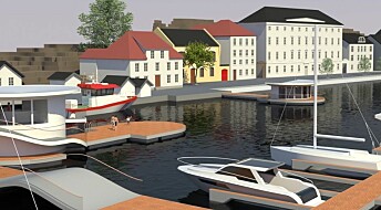 Arendal blir først i Norge med flytende havnebygg