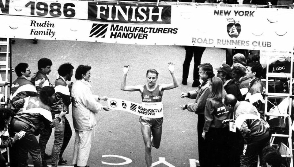 Grete Waitz winning the New York Marathon in 1986. (Photo: NTB Scanpix/Dag Bæverfjord)