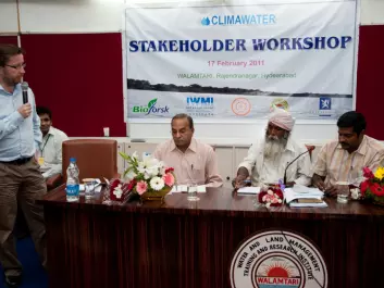 Stakeholder workshop in Hydearabad, India. Per Stålnacke to the left. (Photo: Ragnar Våga Pedersen)
