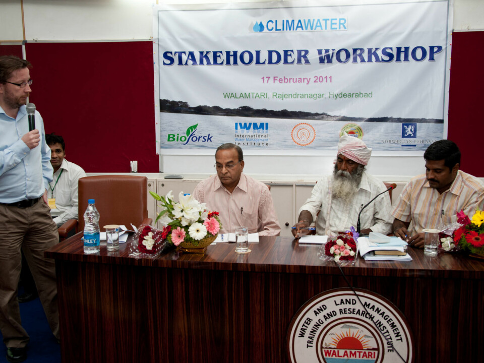 Stakeholder workshop in Hydearabad, India. Per Stålnacke to the left. (Photo: Ragnar Våga Pedersen)