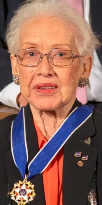 Katherine Johnson bidro til den vellykkede amerikanske månelandingen med Apollo i 1969. I november 2015 hedret Barak Obama henne med medalje. (Foto: NASA) Katherine Johnson bidro til den vellykkede amerikanske månelandingen med Apollo i 1969. I november 2015 hedret Barak Obama henne med medalje. (Foto: NASA)