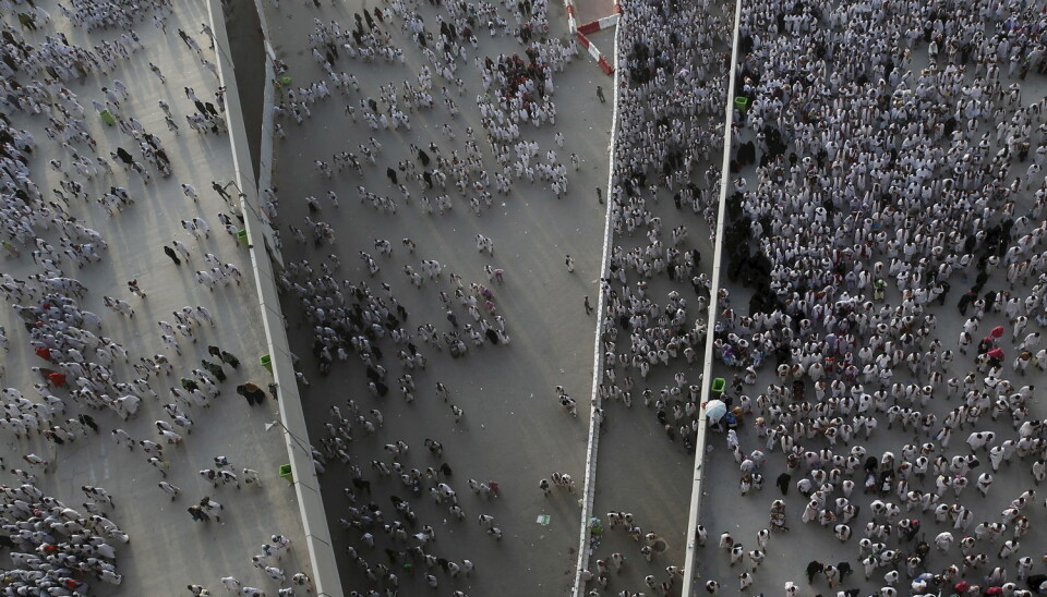 Muslimske pilgrimer i Mina i september i fjor. Selv om saudiarabiske myndigheter har forsøkt å gjøre ritualet «steining av djevelen» tryggere, omkom rekordmange i trengselen. (Foto: Ahmad Masood, Reuters/NTB scanpix)