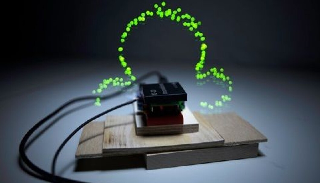 The wireless field around an RFID tag. The wireless field around an RFID tag.