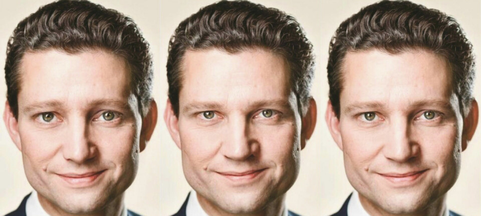 Brede kinnbein og milde øyne kan måles i valgresultater. Til venstre: den ekstra milde Ole Hækkerup (Socialdemokraterne). I midten: den bryske Hækkerup, og til høyre: den virkelige Hækkerup.