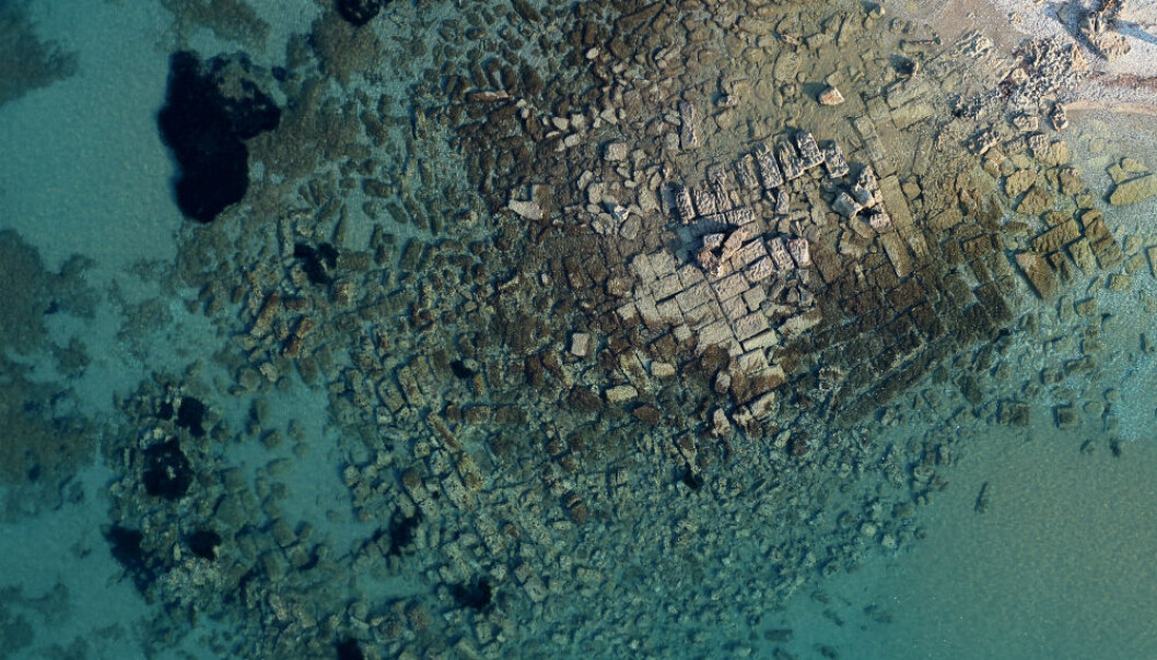 Havneanlegget i Lechaion sett ovenfra. (Foto: Københavns Universitet) Havneanlegget i Lechaion sett ovenfra. (Foto: Københavns Universitet)