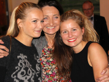 Nobel Laureate May-Britt Moser celebrating the Nobel Prize with her and Edvard’s two daughters. The family likes to say that the Mosers’ research laboratory is their third child. (Photo: Gunnar K. Hansen, NTNU) Nobel Laureate May-Britt Moser celebrating the Nobel Prize with her and Edvard’s two daughters. The family likes to say that the Mosers’ research laboratory is their third child. (Photo: Gunnar K. Hansen, NTNU)