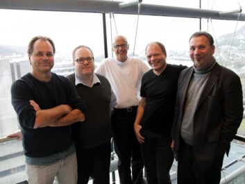 Five of the six NHH and UiB researchers behind the new study that shows how the brain responds to questions regarding fairness and inequality. Left to right: Bertil Tungodden (NHH), Erik Ø. Sørensen (NHH), Kenneth Hugdahl (UiB), Alexander W. Cappelen (NHH) and Karsten Specht (UiB). (Photo: Solrun Dregelid, University of Bergen) Five of the six NHH and UiB researchers behind the new study that shows how the brain responds to questions regarding fairness and inequality. Left to right: Bertil Tungodden (NHH), Erik Ø. Sørensen (NHH), Kenneth Hugdahl (UiB), Alexander W. Cappelen (NHH) and Karsten Specht (UiB). (Photo: Solrun Dregelid, University of Bergen)
