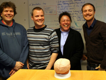 From left: Professor Gaute Einevoll, researcher Klas Pettersen, dr Sonja Grün og former PhD-student at UMB, Henrik Lidén (Photo: Trond Solem) From left: Professor Gaute Einevoll, researcher Klas Pettersen, dr Sonja Grün og former PhD-student at UMB, Henrik Lidén (Photo: Trond Solem)