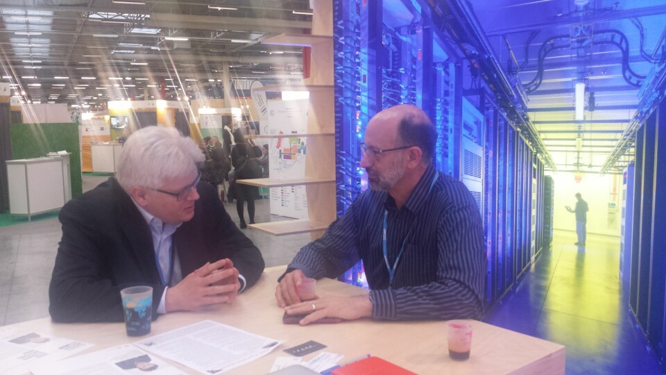 Møte med Bill Weihl, som driver med bærekraftig utvikling i Facebook. (Foto: Helge M. Markusson)