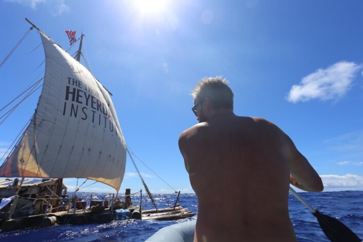 "The best day ever" skriver Cecilie Mauritzen. Solskinnet var en velkommen gjest. (Foto: Håkon Wium Lie, Kon-Tiki 2) "The best day ever" skriver Cecilie Mauritzen. Solskinnet var en velkommen gjest. (Foto: Håkon Wium Lie, Kon-Tiki 2)