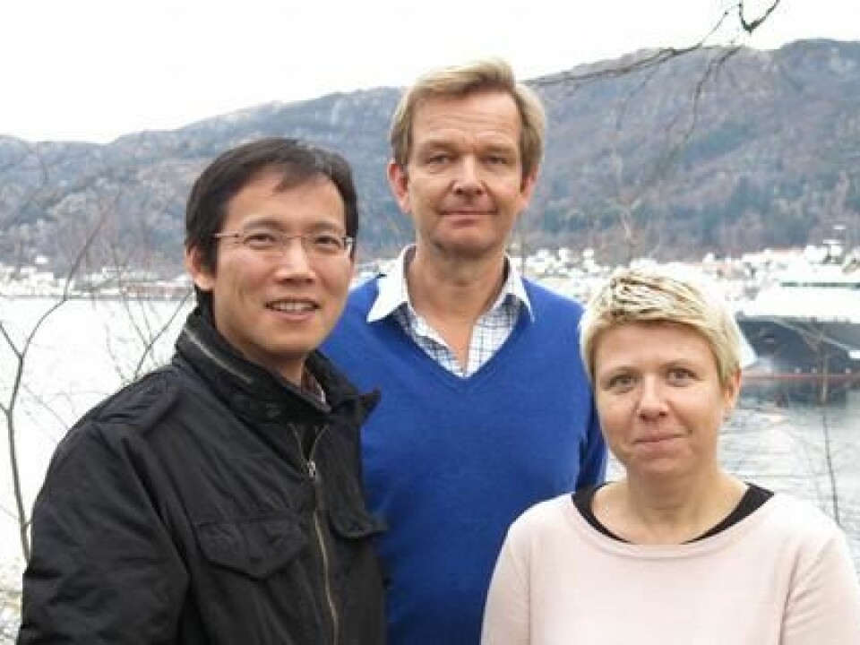 SISQUONOR project leaders, from the left: Junyong You (CMR), Øivind Strand (IMR) and Aline Gangnery (IFREMER).  (Photo: Marie Hauge)