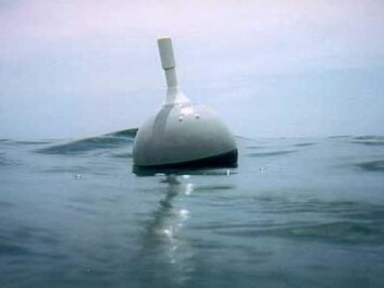 The surface drifters are designed with a 15-m-long drogue, an anchor device to ensure the buoy drifts with water movement rather than being driven by winds. The drifters transmit their position and water temperature several times daily. (Photo: Global Drifter Program) The surface drifters are designed with a 15-m-long drogue, an anchor device to ensure the buoy drifts with water movement rather than being driven by winds. The drifters transmit their position and water temperature several times daily. (Photo: Global Drifter Program)