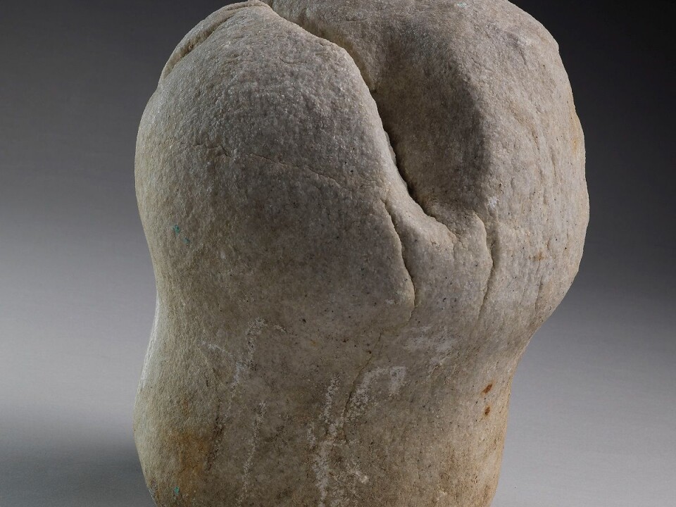 Stone phallus in white marble found at Kvernes stave church in Averøy in Møre og Romsdal county, Norway. (Photo: Åge Hojem, NTNU University Museum) Stone phallus in white marble found at Kvernes stave church in Averøy in Møre og Romsdal county, Norway. (Photo: Åge Hojem, NTNU University Museum)