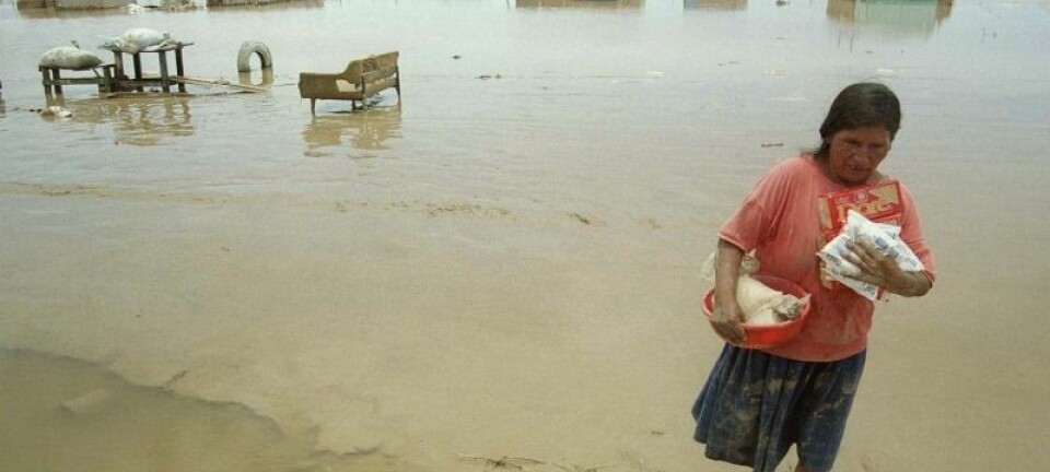 El niño forårsaker blant annet ekstreme mengder nedbør i områder i Peru. I 1998 forårsaket regnværet flom og jordras som førte til at over 25 000 mennesker ble hjemløse.  (Foto: Pilar Olivares/Scanpix.)