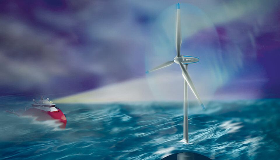 Offshore wind turbines often operate under harsh conditions that require solid technology and robust operations. Wind turbines are one focus area that the new research centre is concentrating on. (Illustration: Bjarne Stenberg, Sintef)