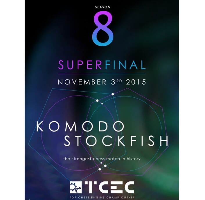 For spesielt interesserte: Her er reklameplakaten for superfinalen i computersjakk. (Bilde: TCEC/ChessDom) For spesielt interesserte: Her er reklameplakaten for superfinalen i computersjakk. (Bilde: TCEC/ChessDom)