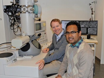 Tor Paaske Utheim and Rakibul Islam (from the left.) at the Institute for Oral Biology. They research how to cure certain kinds of blindness in a global context. (Photo: Per Gran, OD/UiO) Tor Paaske Utheim and Rakibul Islam (from the left.) at the Institute for Oral Biology. They research how to cure certain kinds of blindness in a global context. (Photo: Per Gran, OD/UiO)