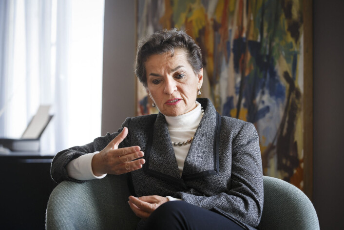FNs klimasjef Christiana Figueres mener klimaløftene må skjerpes dersom man skal nå det globale målet om to graders temperaturstigning. (Foto: Heiko Junge, NTB scanpix) FNs klimasjef Christiana Figueres mener klimaløftene må skjerpes dersom man skal nå det globale målet om to graders temperaturstigning. (Foto: Heiko Junge, NTB scanpix)