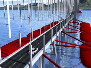 Energy producing bridge with wave energy. (Illustartion: Ben-Tommy Eriksen, NorNet) Energy producing bridge with wave energy. (Illustartion: Ben-Tommy Eriksen, NorNet)