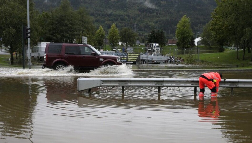 Enormous amounts of water created big problems in the town Drammen in September this year. (Photo: Vidar Ruud, NTB Scanpix) Enormous amounts of water created big problems in the town Drammen in September this year. (Photo: Vidar Ruud, NTB Scanpix)