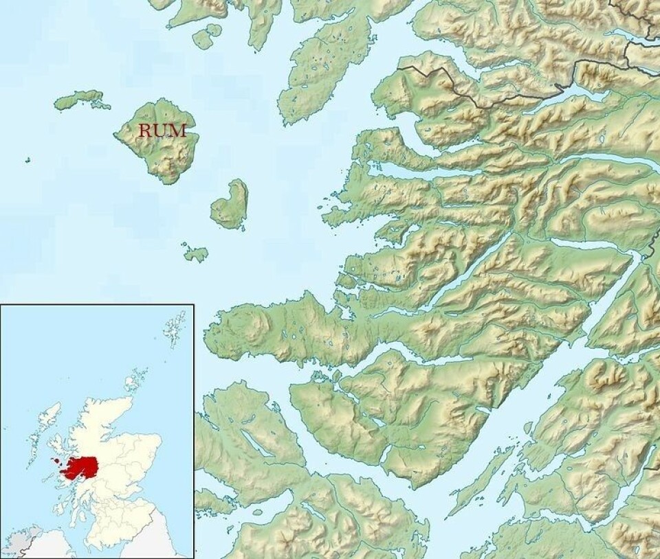 Kart over området Lochaber i Skottland, som Rum ligger i. (Foto: (Kart: Contains Ordnance Survey data © Crown copyright and database right))