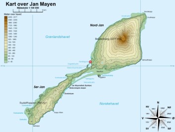 Atlantic City was located on the northern shores of Nordlaguna, shown here with a red ring.(Map: Gemini/NTNU.) Atlantic City was located on the northern shores of Nordlaguna, shown here with a red ring.(Map: Gemini/NTNU.)