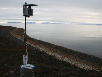 A time-lapse camera set up on an eroding cliff in Svalbard helped researchers see the mechanisms that were chewing away at the cliff and causing it to fall into the sea. (Photo: Emilie Guegan) A time-lapse camera set up on an eroding cliff in Svalbard helped researchers see the mechanisms that were chewing away at the cliff and causing it to fall into the sea. (Photo: Emilie Guegan)
