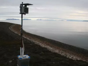 A time-lapse camera set up on an eroding cliff in Svalbard helped researchers see the mechanisms that were chewing away at the cliff and causing it to fall into the sea. (Photo: Emilie Guegan)