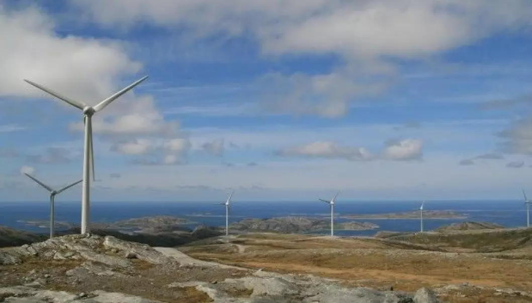 Even the large wind farm in Trøndelag, Norway doesn’t constitute a transition to green energy. But it’s a beginning, says Associate Professor Espen Moe. This view shows Bessakerfjellet in Roan. (Photo used with permission from Project Manager Kjell Inge Skaldebø, Vindsenter Fosen.)