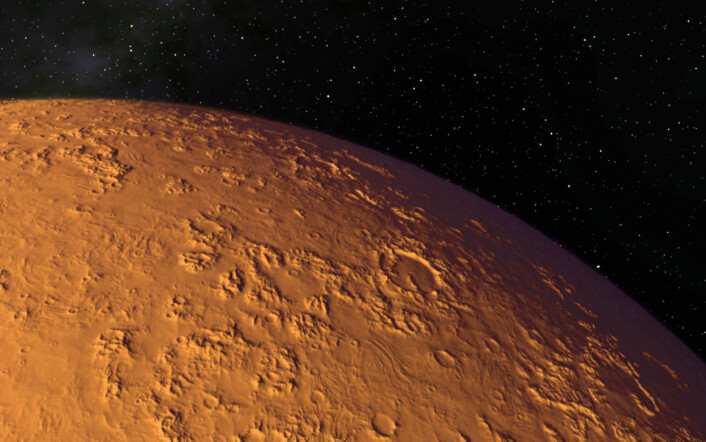Mars-atmosfæren består av 95 prosent karbondioksid. Kan ein lage oksygen av dette? (Illustrasjonsfoto: Microstock) Mars-atmosfæren består av 95 prosent karbondioksid. Kan ein lage oksygen av dette? (Illustrasjonsfoto: Microstock)