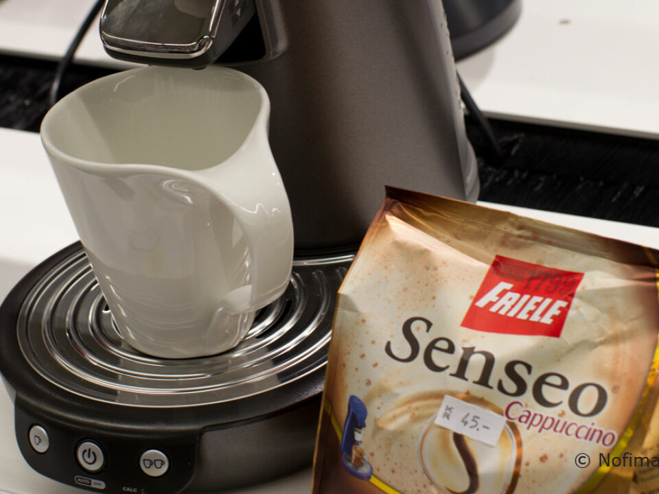 Portion packs and coffee machines for use at home make it easy to make a cappuccino. (Photo: Audun Iversen, Nofima)