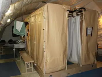 Shower facilities at Guantanamo. (Photograph taken by Kjersti Lohne and approved by Joint Task Force Guantanamo's Operational Security.)