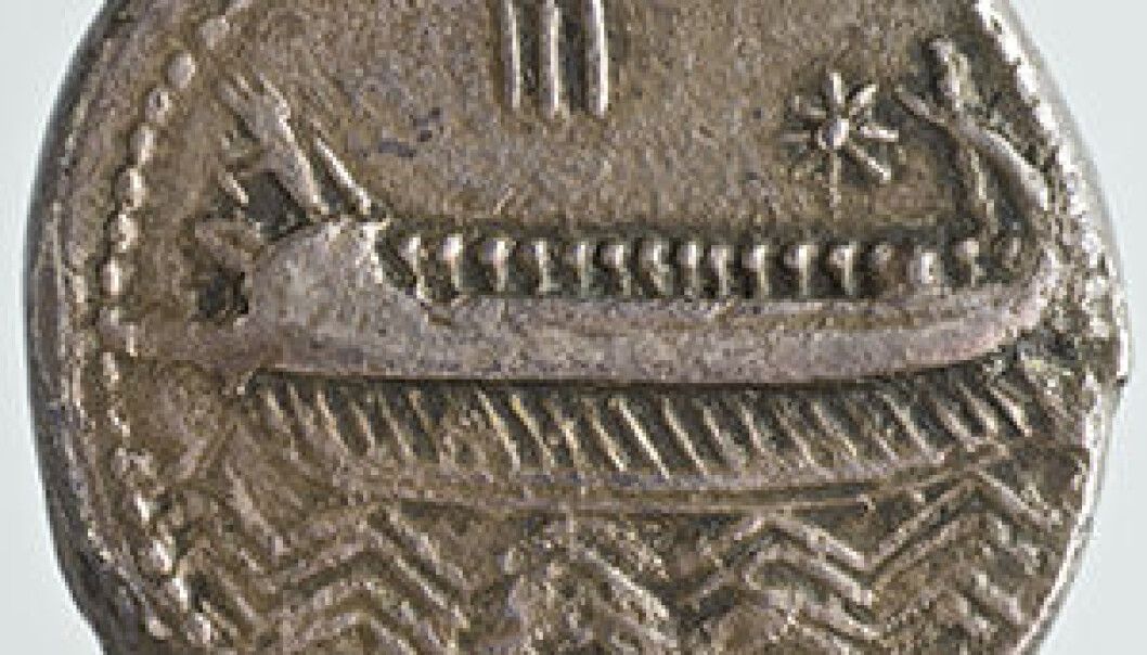Front side of the Sidonian double-shekel coin. Front side of the Sidonian double-shekel coin.